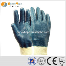 Knit Handgelenk blau flache Nitril beschichtete Handschuhe